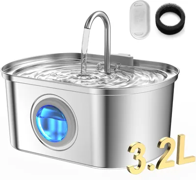 Cat Water Fountain Stainless Steel 108oz Quiet Automatic Pet Fountain