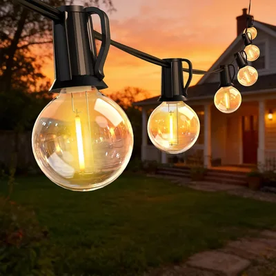 Catena Luci Esterne ROVLAK da 15 m, Luci Giardino con 25+3 LED G40 in Plastica, Impermeabile IP44, 2700 K Bianco Caldo