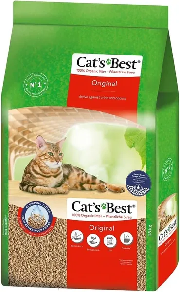 Cat’s Best Original Kattelett, 100% Plantligt Klumpfande Sprüer med Maximalt Vätskan – kämpa mot odufärder naturligt aktiv, 17 l