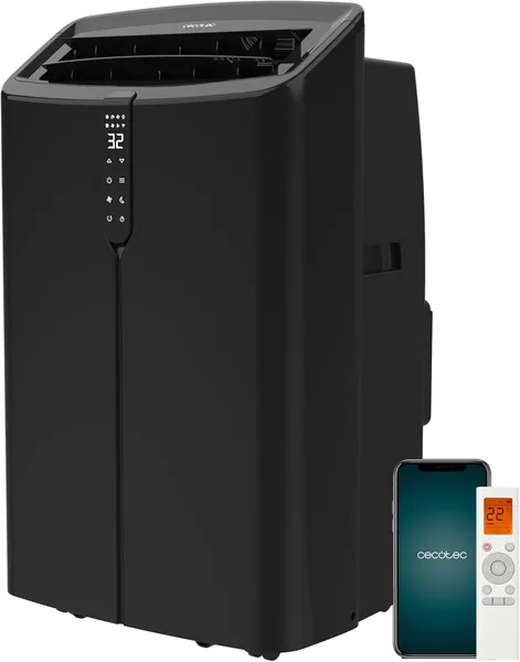 Cecotec ForceClima 12600 Nux : Climatiseur portable connecté avec pompe à chaleur et Wi-Fi – 12000 BTU – Télécommande