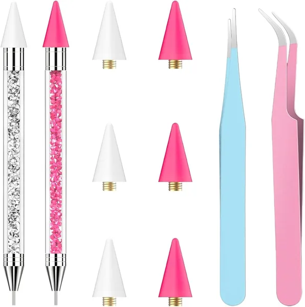 Cesujowaz Rhinestone Picker Toolset, 2 Waxpens och Dubbelständig Användare med 6 Ersattbare Tippar och 2 Extra
