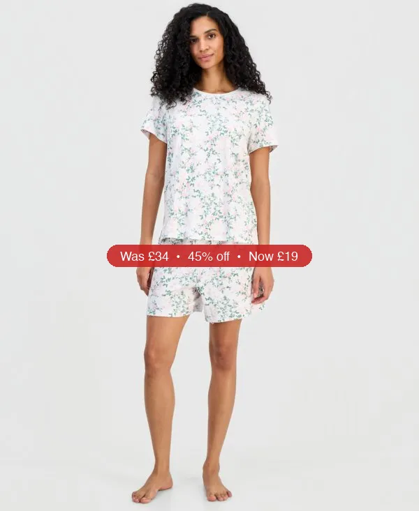 Charter Club Women’s Short-Sleeve Pajamas Set – 45% Off