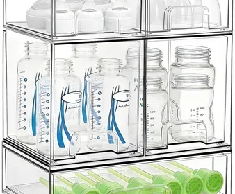Clear Stackable Baby Bottle Storage Drawers Organizer Best Deal in Australia