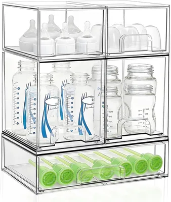 Clear Stackable Baby Bottle Storage Drawers Organizer Best Deal