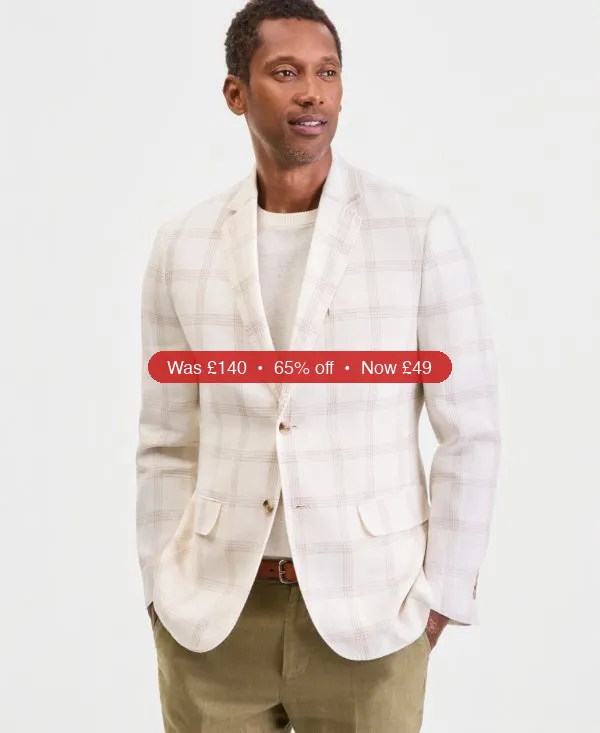 Club Room Men’s 100% Linen Blazer – 65% Off