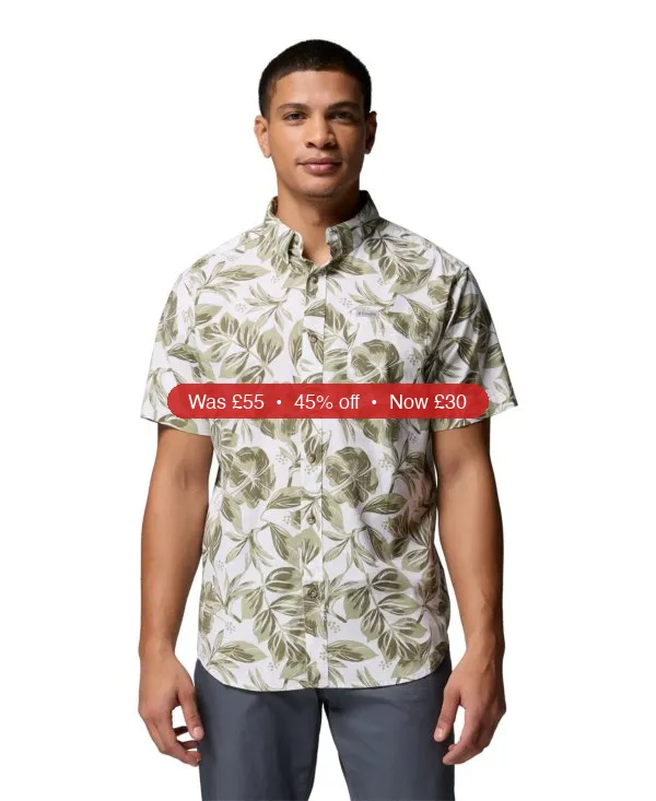 Columbia Men’s Rapid Rivers Printed Shirt – 45% Off