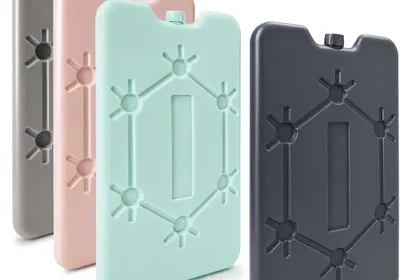 com-four® 4er Set Ultra Flache Eispackungen - Platzsparend und ideal für Kühlbox und Coolbag, Kühlelemente in Trendoptik in Denmark