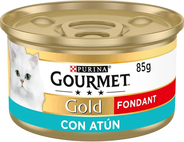 Comida húmeda para gatos Gourmet Gold Fondant, Atún Mousse con Salsa – Pack de 24 latas de 85g – Mejor Oferta