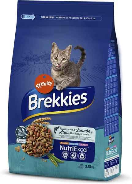 Comida para Gatos Brekkies con Salmón, Atún y Verduras 3.5 kg – 56% de Descuento