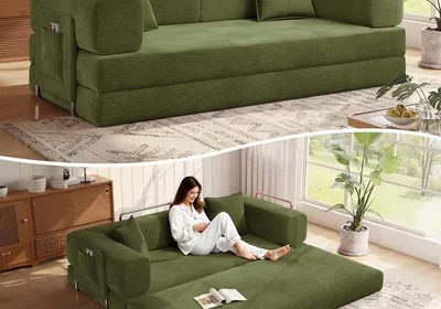 Free ad: Convertible Folding Couch Bed, Corduroy Sleeper, Comfy Lounge in Bahrain. Convertible Folding Couch Bed, Corduroy Sleeper, Comfy Lounge in Bahrain