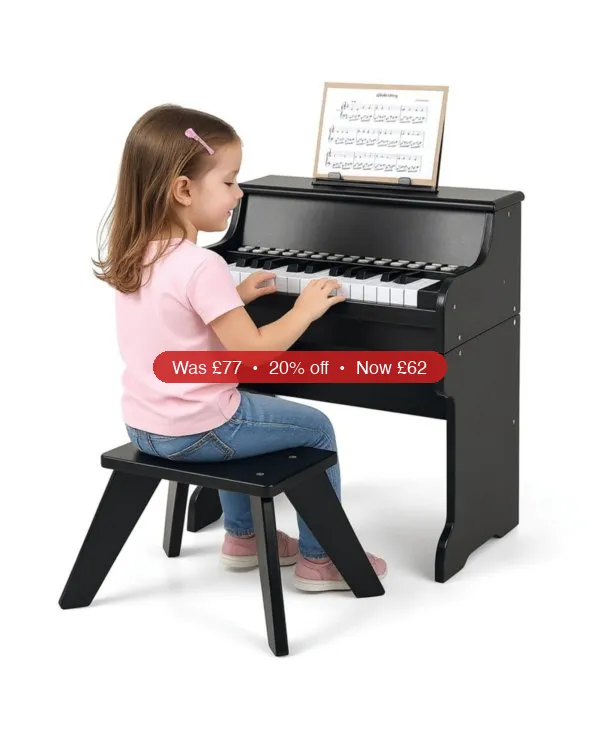 Costway 25 Keys Digital Piano with Music Stand Stool Lighted Keys Teaching Mode for 3+ Kids – 20% Off
