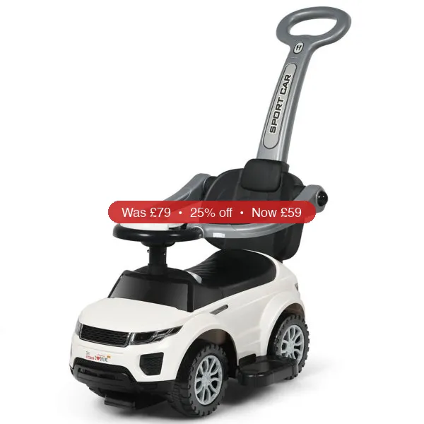 Costway 3 in 1 Ride on Push Car Toddler Stroller Sliding Car w/Music – 25% Off