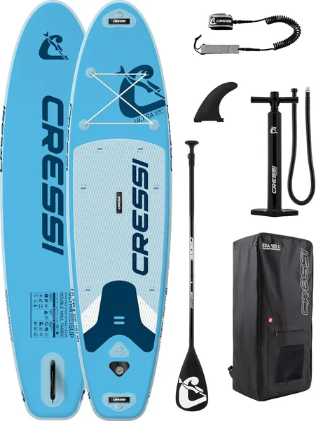 Cressi dal 1946 – Set Ultra Isup/Kayak – Tavola da Stand-Up Inflatabile per Adulti, Grande Stabilità e Resistenza, Completa di Accessori