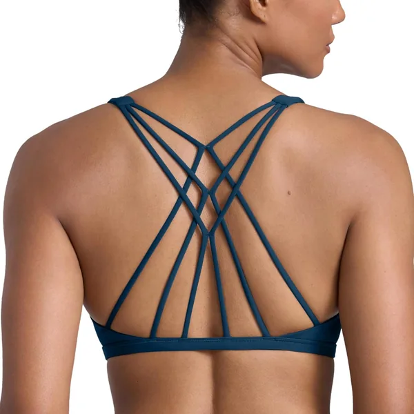 CRZ YOGA Damskie zdejmowane wkładki Top do jogi Cross Strappy Back Gym Sports Bra – Best Price