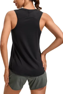 CRZ YOGA Lightweight Tank Top for Women Racerback Sleeveless Workout Tops High Neck Athletic Running Shirts Best Deal