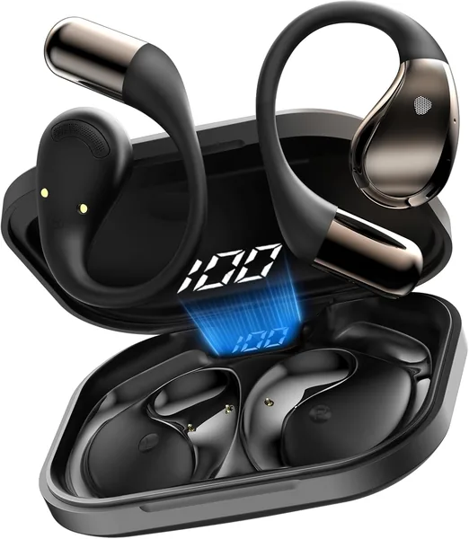 Cuffie Open Ear 2026 Bluetooth 6.0, Auricolari Sportivi con Gancio Morbido e Controllo Tattile, 40 Ore di Autonomia