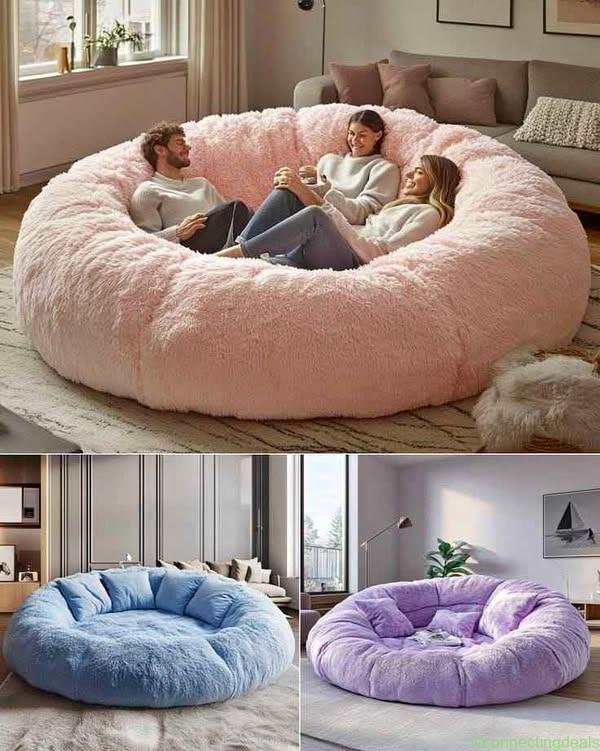 بين باج (Bean Bag) دائري ضخم – مقاس 180 سم✨