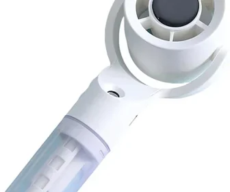 مروحة محمولة بضباب مائي 30 مل - 3 سرعات قابلة للتعديل - شحن USB وتصميم إضاءة للسفر، المنزل، المكتب (بيضاء) in Egypt