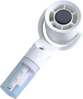 مروحة محمولة بضباب مائي 30 مل – 3 سرعات قابلة للتعديل – شحن USB وتصميم إضاءة للسفر، المنزل، المكتب (بيضاء)