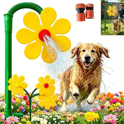 Daisy Sprinkler, 360° Tanzende Crazy Daisy Garten-Sprinkler, Gartenspiele für Kinder, Garten, Outdoor, 19% Rabatt
