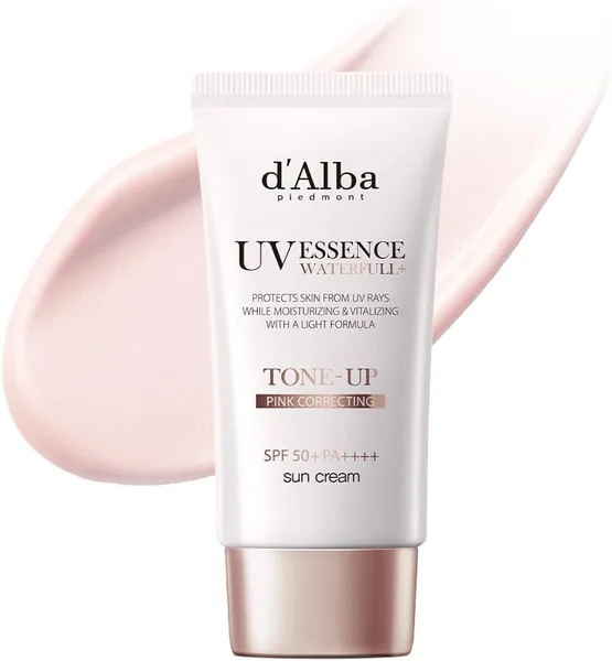 d’Alba Italienischer Weißtrüffel Waterfull Tone-up Sonnencreme SPF 50+ PA++++, Vegane Hybrid-UV-Filter getönte Sonnencreme, Glänzend und hell
