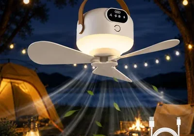 Free ad: Deckenventilator mit Beleuchtung Camping - Mobile Fanlampe mit Fernbedienung, wiederaufladbarer Deckenventilator für Außenbereiche, USB-Anschluss in Romania. Deckenventilator mit Beleuchtung Camping - Mobile Fanlampe mit Fernbedienung, wiederaufladbarer Deckenventilator für Außenbereiche, USB-Anschluss in Romania