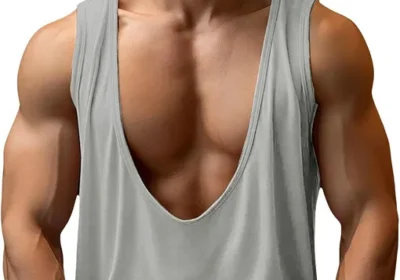 DENGJIAMY Głęboki Dekolt w Serek Tank Top dla Mężczyzn - Lato Sport Fitness Odcięta Koszulka Siłownia Atletyczna Kulturystyka in Poland