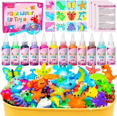 Diario Aqua Gelz Creativo Set, Hada del Agua Mágica, Conjunto 3D Creativo de Gel Oceanico, Kit de Dibujo para Niños
