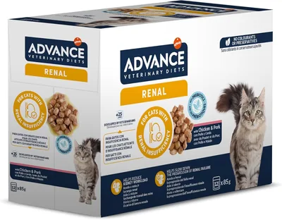 Diete Veterinarie Avanzate Renali Alimenti Umidi per Gatti Multipack 12 x 85 g Sacchetti