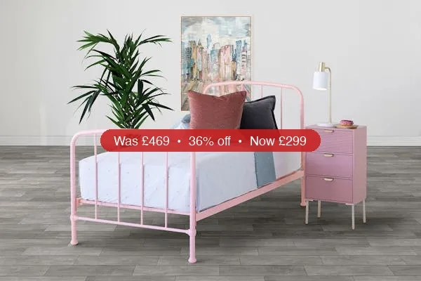 Dillon Bed Frame | Small Double | 4ft | Blush – 36% Off