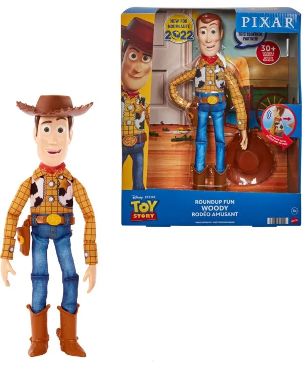 Disney Pixar Toy Story Roundup Fun Woody Large Talking Figure, 12″