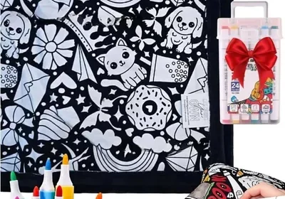 Free ad: DIY Coloring Blanket for Adults - 24 Markers, Washable Velvet Kit in United Arab Emirates. DIY Coloring Blanket for Adults - 24 Markers, Washable Velvet Kit in United Arab Emirates