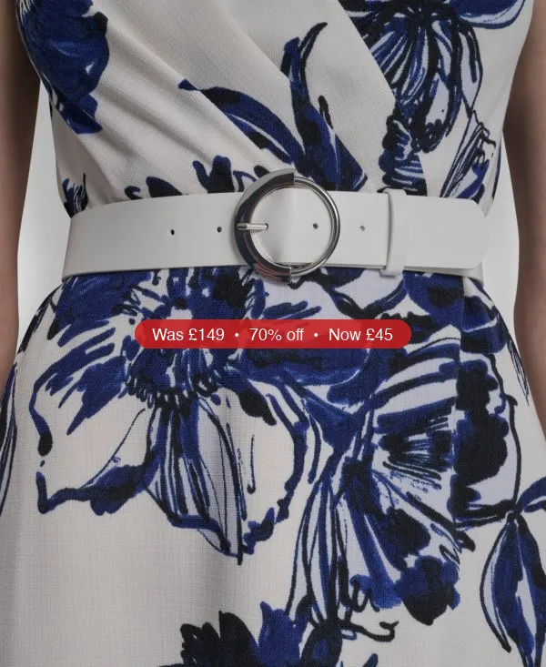 DKNY Women’s Cap-Sleeve Surplice Neck Belted Midi Dress – 70% Off