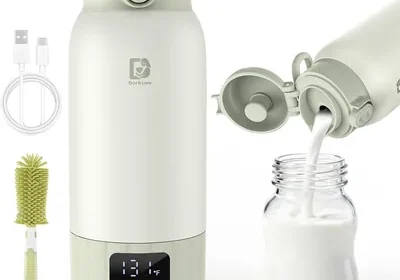 Dorkimn Tragbarer Babyflaschenwärmer für Reisen, Schnellheizung und Lange Akkulaufzeit, Zwei Heizmöglichkeiten für Muttermilch und Wasser in Romania