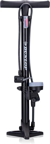 Dunlop Fietspomp 160/180PSI-11/12Bar – Fiets Pomp voor Dunlop, Schrader en Frans Ventiel – Staande Pomp met Adaptoren