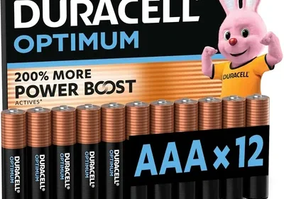 Duracell Optimum AAA Baterías (Pack de 12) - 1.5V Baterías Alcalinas - Aumento de Potencia del 200% - Baterías con Rendimiento Extendido in Spain