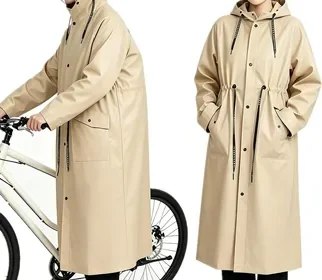 サイレント レインコート 自転車用 雨具 透明ダブルレイヤー 三重防水 男女兼用 in Japan