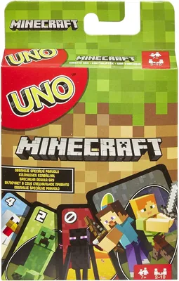 マテル ゲーム UNO マインクラフト カードゲーム、パーティー用品、教育ゲーム、112枚入（2～10人用）、7歳以上、グリーン