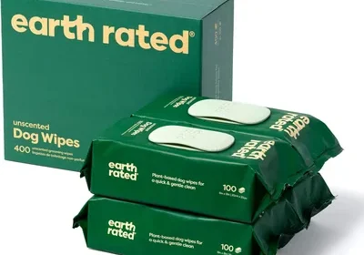 Earth Rated Honden- en kattenwipjes, hypoallergeen, reinigend en hydraterend voor poten, lichaam en bekken, 100 stuks in Netherlands