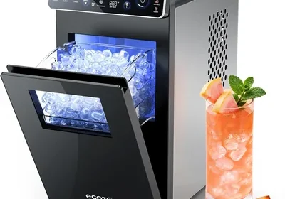 Ecozy Kleines Eiswürfelmaschine, Portabel und Kompakt mit Farbdisplay, 24-Stunden-Timer, 12 kg/24 Stunden, Eiswürfel in 6 Minuten - Best Deal in Austria