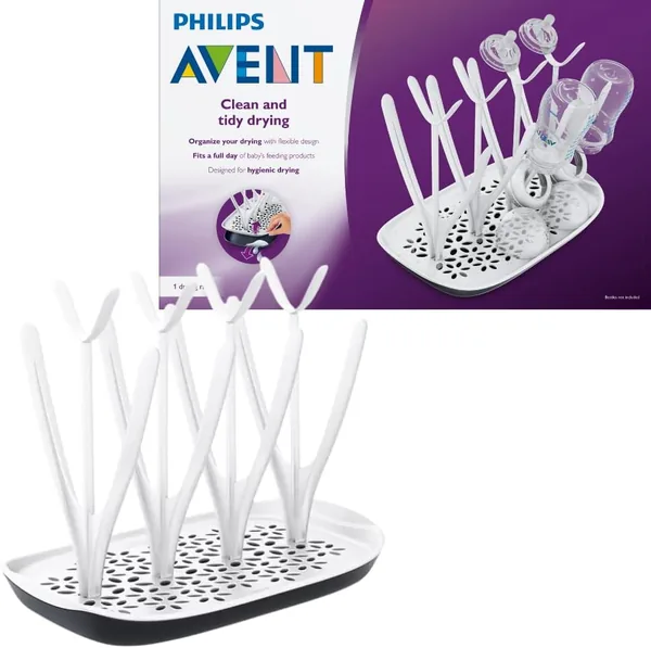 Égouttoir Philips Avent Design pour 8 biberons Noir et Blanc (Modèle SCF149/00) – Meilleur Prix