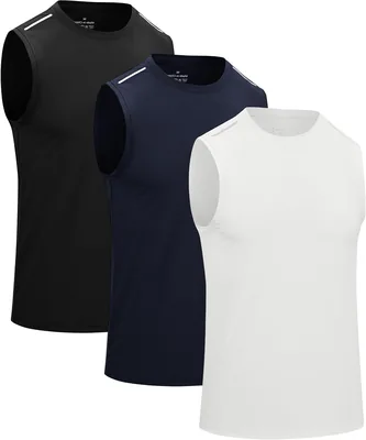 EIHEYA 3 Pack Men’s Sport Tank Tops Dry Fit Gym Workout Sleeveless T Shirts