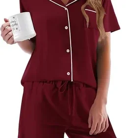 Ekouaer Women's Short Sleeve Pajamas Set - Best Deal in Qatar