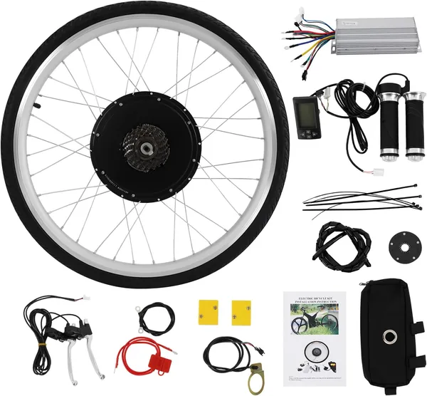 Elektrisk cykel omvormningskit med LCD-skärm – 26 inch elektrisk cykel 48V 1000W E-Bike Mid Drive Omvormningskit