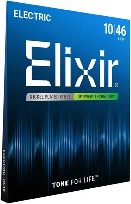 Elixir Strings OPTIWEB Coated Electric Guitar Strings, Calidad Ligera (.010-.046) – Mejor Oferta