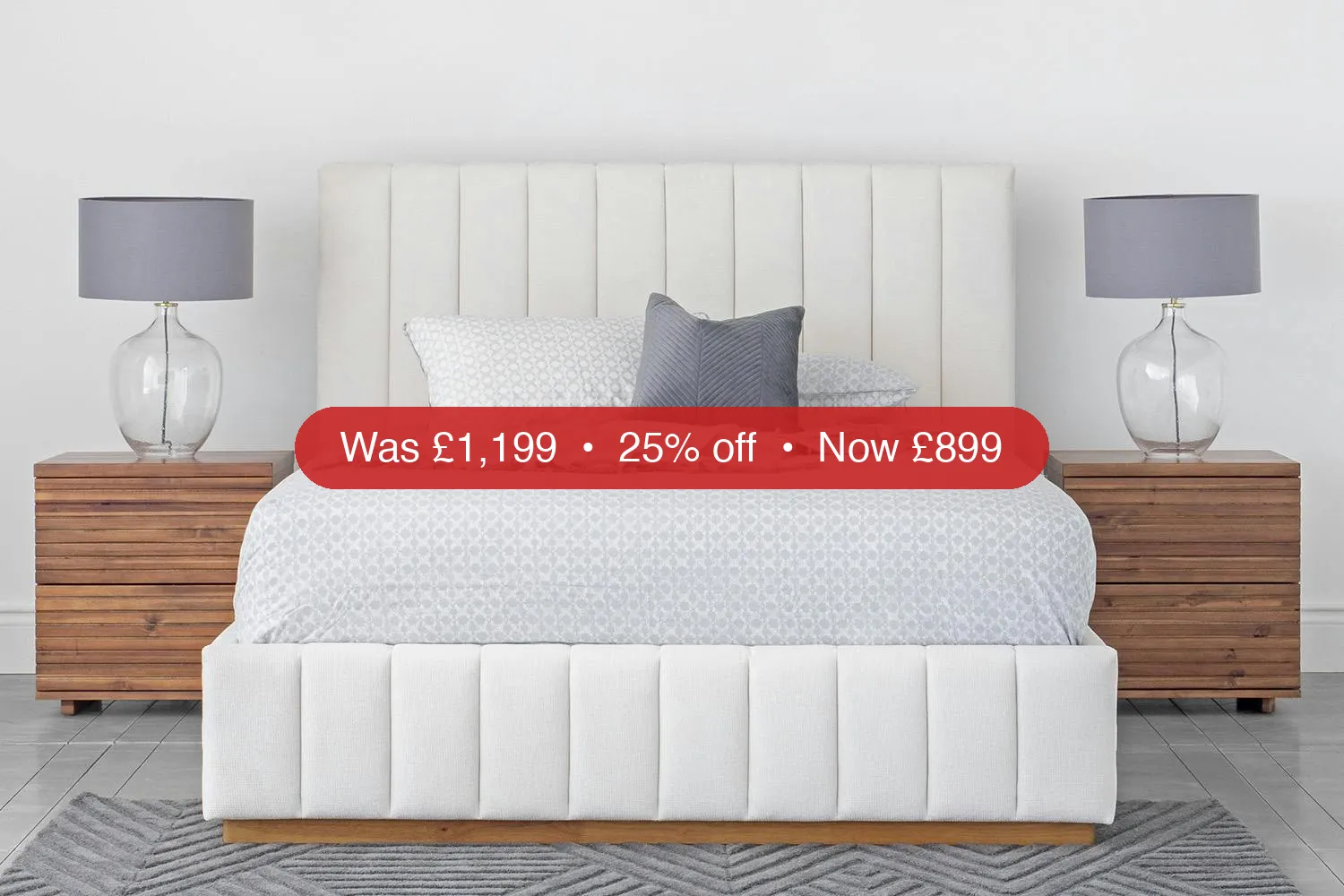 Ellie Bed Frame | King | 5ft | Oatmeal – 25% Off