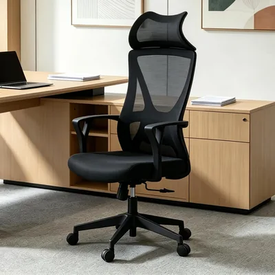 Ergonomic Office Chair High-Back Mesh Lumbar Support 360° Swivel Adjustable Height