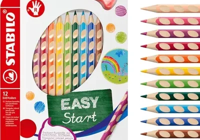 Ergonomisches Buntstiften Set STABILO EASYcolors - Rechtshänder - 12 Stück, Sortiert mit Schärfer - 49% Rabatt in Austria