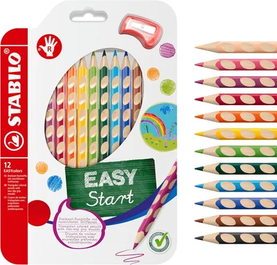 Ergonomisches Buntstiften Set STABILO EASYcolors – Rechtshänder – 12 Stück, Sortiert mit Schärfer – 49% Rabatt