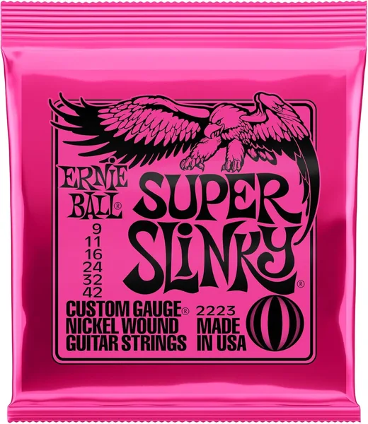 Ernie Ball Super Slinky Nickel Wound Guitare Électrique Cordes – 9-42 Gauge – Meilleur Prix
